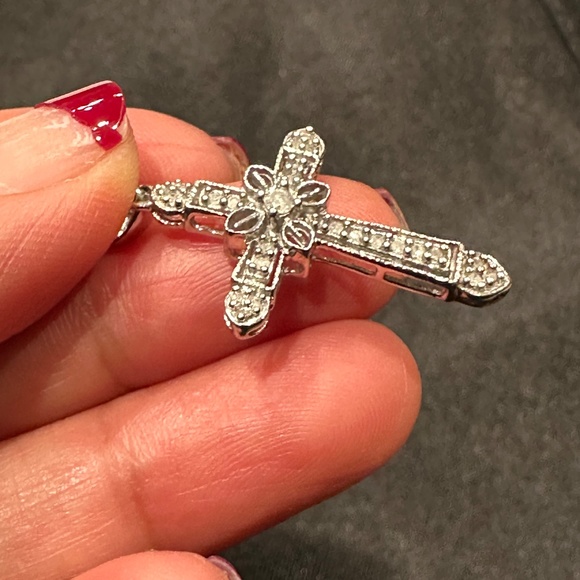 Diamond Silver Cross - Picture 7 of 10